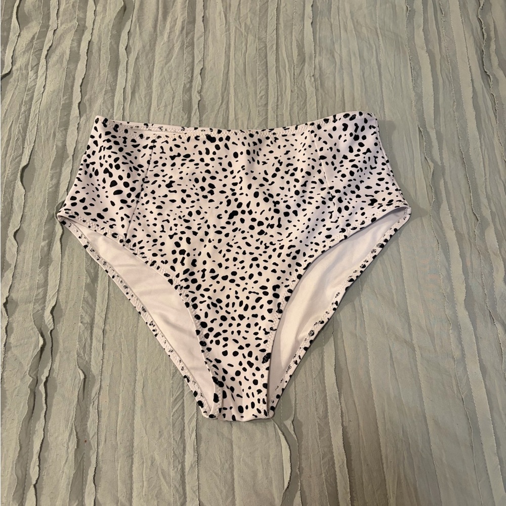 Vimpunec High-Waisted Dalmatian Print Bikini Bottoms | Size M